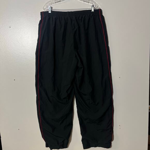 Vintage 90s Nike Athletic‎ Dept Baggy Black Red Nylon Track Pants Mens Size XXL - Picture 4 of 6